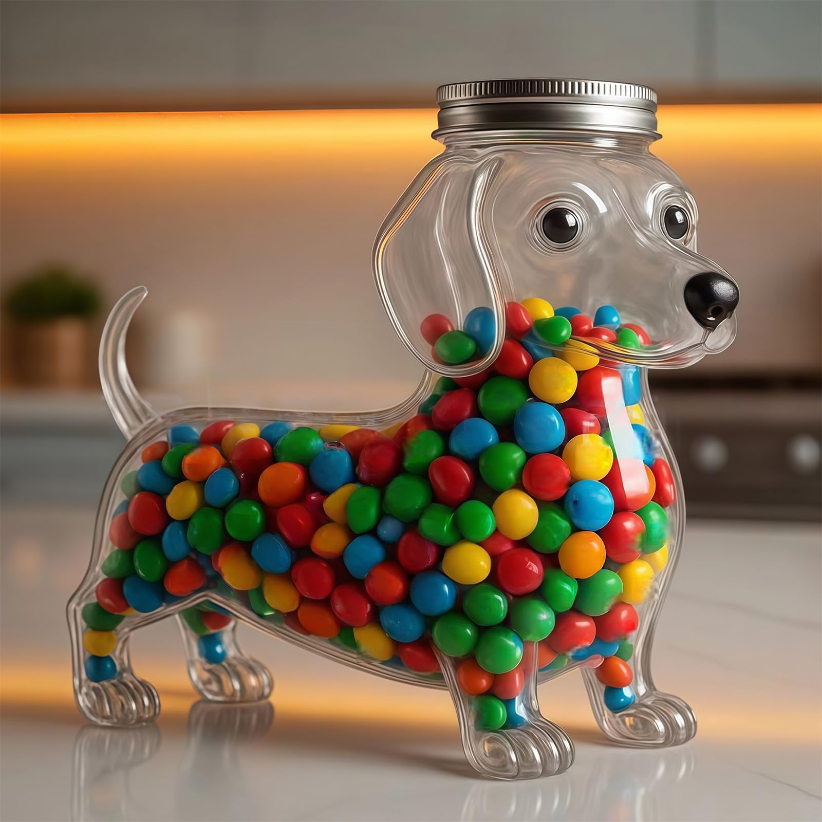 Amazon｜ダックスフント形状のガラス製食品容器、乾物やコーヒーの漏れ